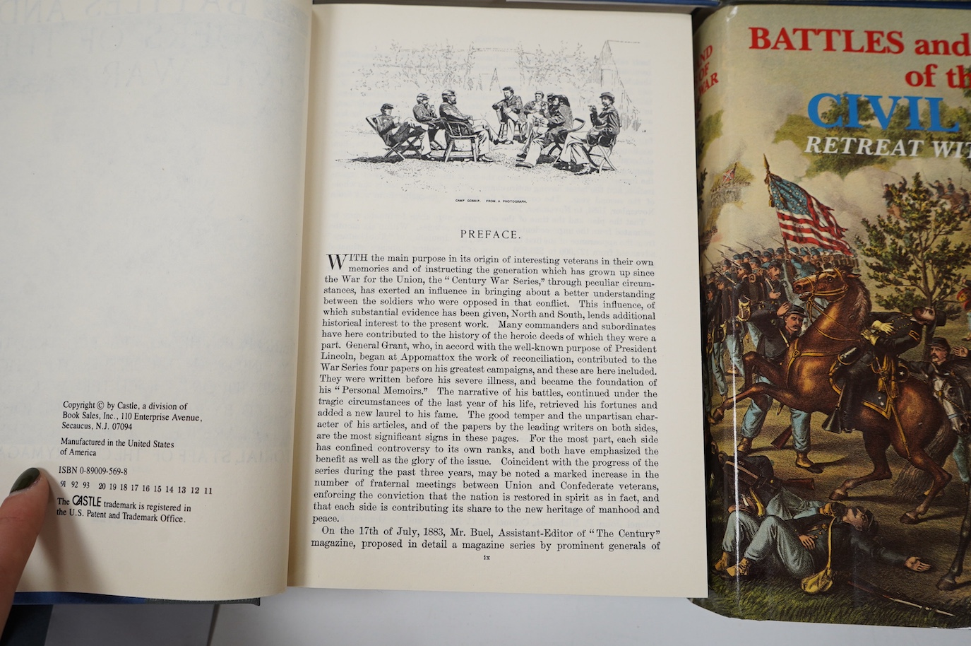 Johnson, Robert Underwood & Buel, Clarence Clough - Battles and Leaders of the Civil War. (Reprint Editon), 4 vols. many illus. (incl. maps); publisher's quarter leather and paperboards, d/wrappers, roy.8vo. Secancus (NJ